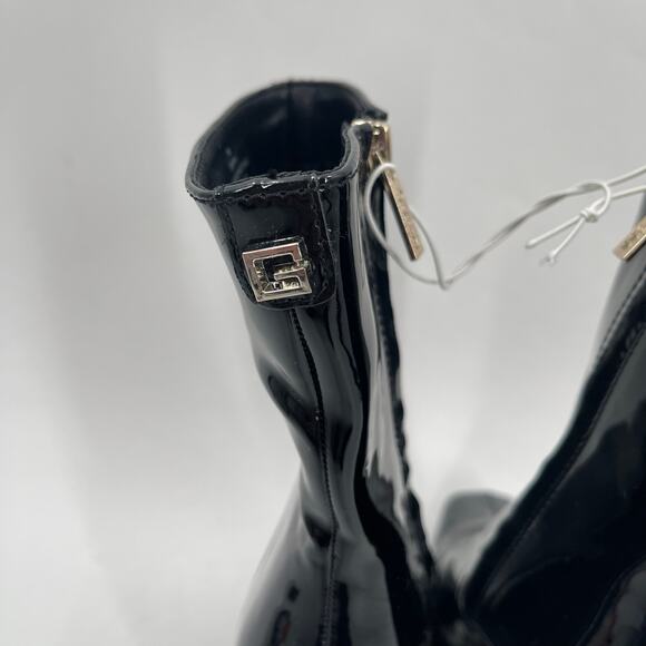 Guess Byra Boots SZ 5 Zipper Block Heel NEW Platform Booties Black Patent NWOT - Picture 16 of 16